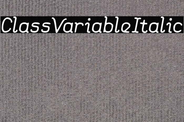 Class Variable Italic Example 3