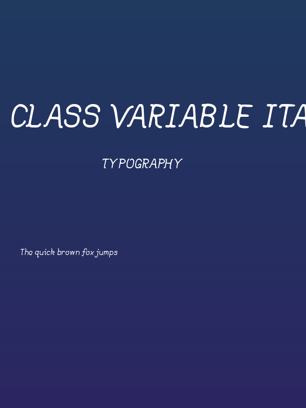 Class Variable Italic Poster