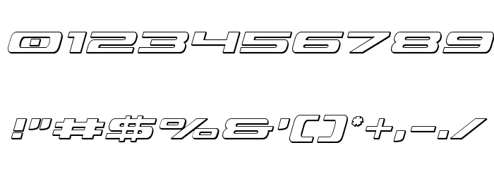 Classic Cobra 3D Italic Font OTHER CHARS