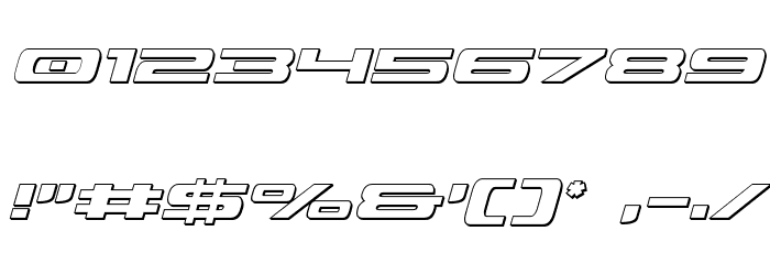 Classic Cobra 3D Italic Font OTHER CHARS