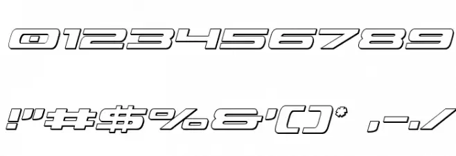 Classic Cobra 3D Italic Font OTHER CHARS