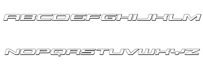 Classic Cobra 3D Italic Font LOWERCASE