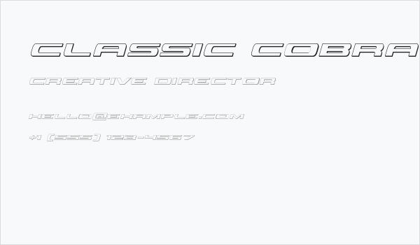 Classic Cobra 3D Italic Business Card