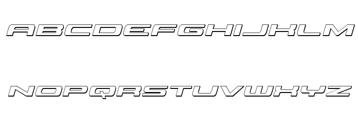 Classic Cobra 3D Italic Font LOWERCASE