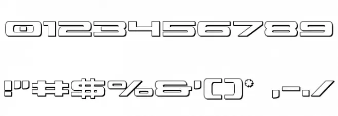 Classic Cobra 3D Font OTHER CHARS