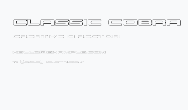 Classic Cobra 3D Business Card