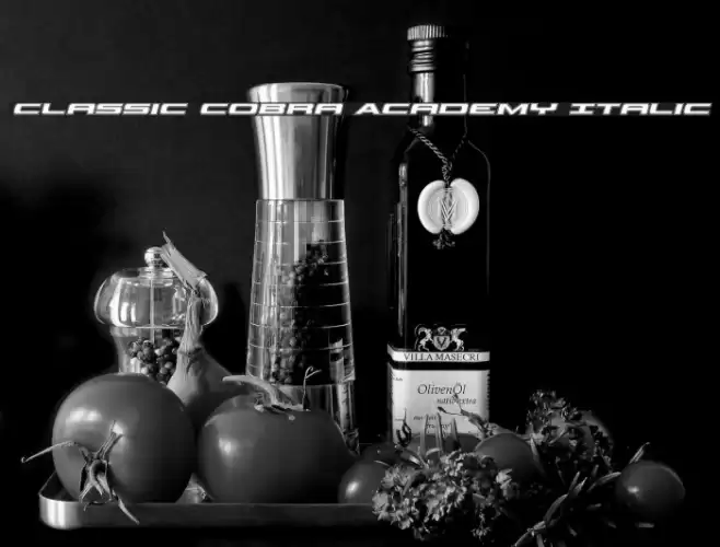 Classic Cobra Academy Italic Font examples