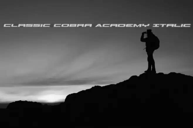 Classic Cobra Academy Italic Font examples