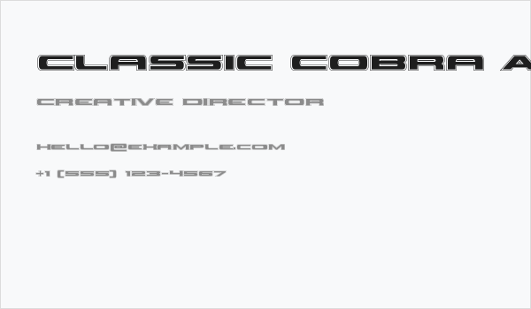Classic Cobra Academy Business Card
