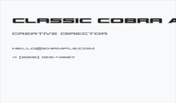 Classic Cobra Academy Business Card