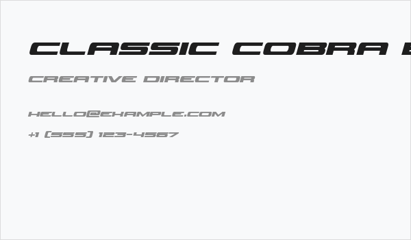 Classic Cobra Bold Italic Business Card