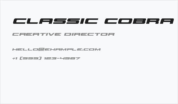 Classic Cobra Bold Italic Business Card