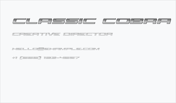 Classic Cobra Chrome Italic Business Card