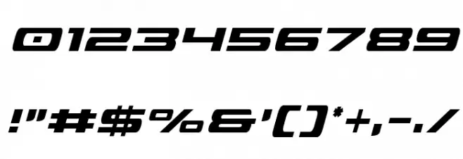 Classic Cobra Condensed Italic Font OTHER CHARS