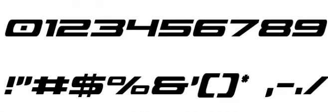 Classic Cobra Condensed Italic Font OTHER CHARS