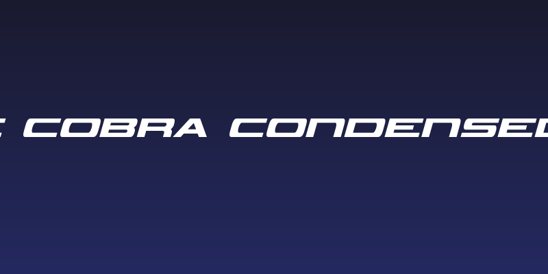 Classic Cobra Condensed Italic Social Header
