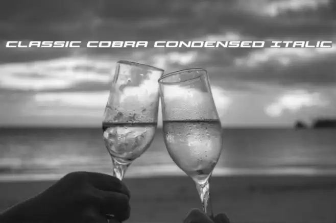Classic Cobra Condensed Italic Font examples