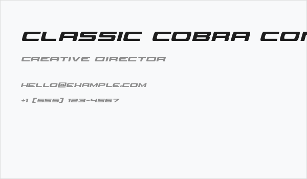 Classic Cobra Condensed Italic Business Card