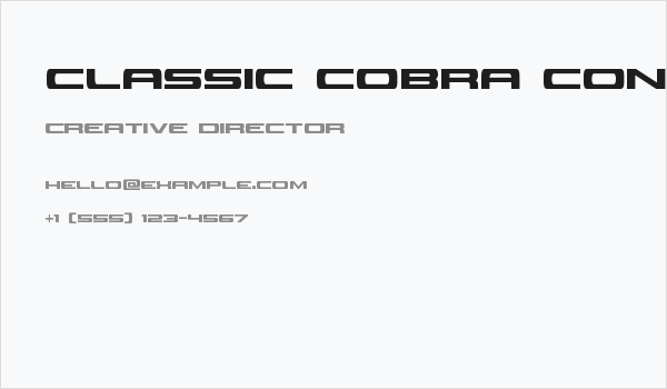 Classic Cobra Condensed Business Card