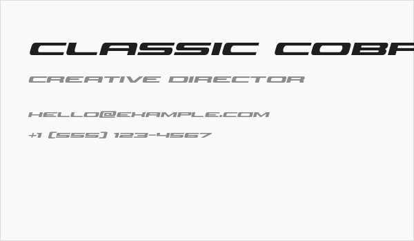 Classic Cobra Expanded Italic Business Card