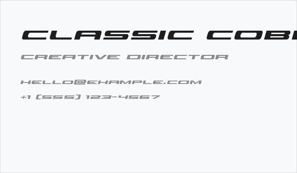 Classic Cobra Expanded Italic Business Card