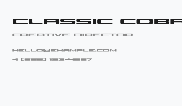 Classic Cobra Expanded Business Card