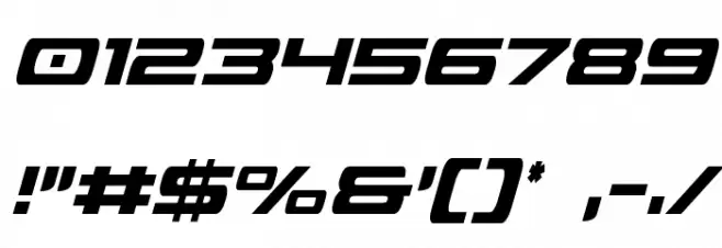 Classic Cobra Extra-Condensed Italic Font OTHER CHARS