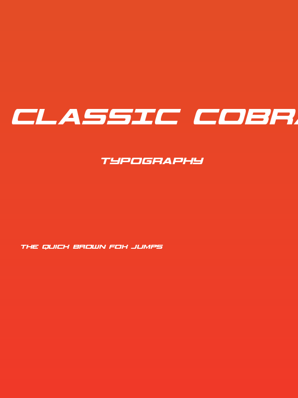 Classic Cobra Extra-Condensed Italic Poster