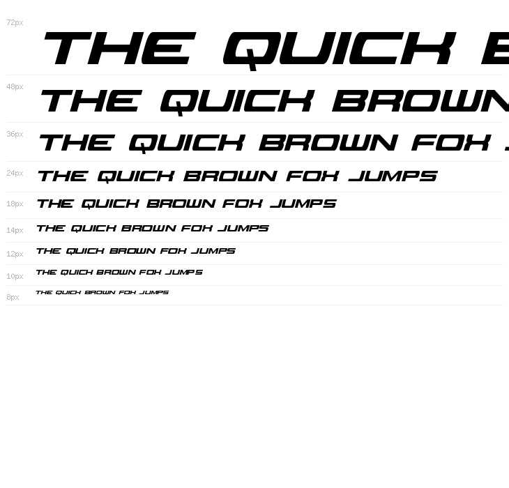 Classic Cobra Extra-Condensed Italic Waterfall