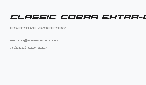 Classic Cobra Extra-Condensed Italic Business Card