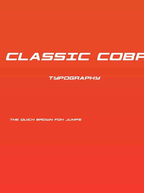 Classic Cobra Extra-Condensed Italic Poster