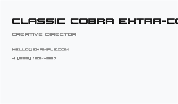 Classic Cobra Extra-Condensed Business Card