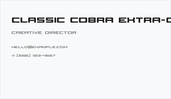 Classic Cobra Extra-Condensed Business Card