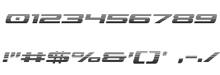 Classic Cobra Gradient Italic Font OTHER CHARS