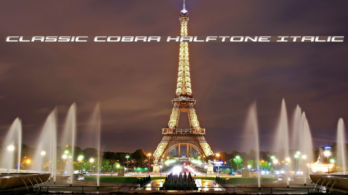 Classic Cobra Halftone Italic Example 1