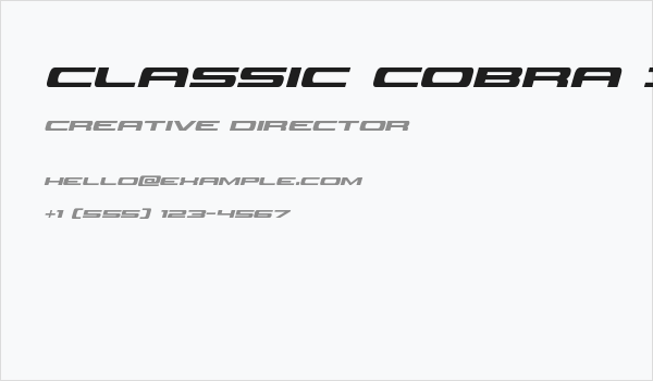 Classic Cobra Italic Business Card