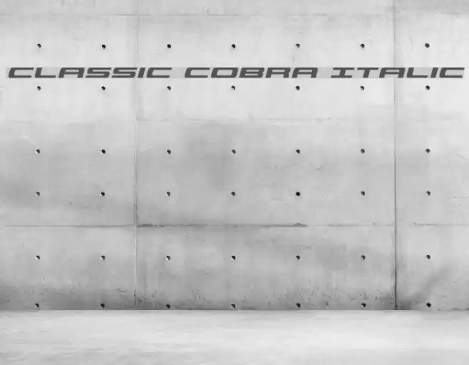 Classic Cobra Italic Font examples