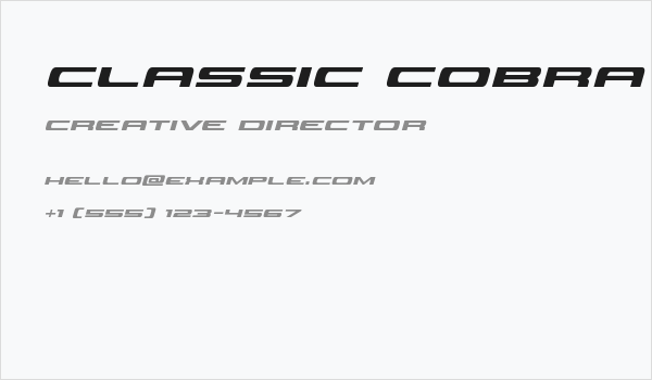 Classic Cobra Italic Business Card