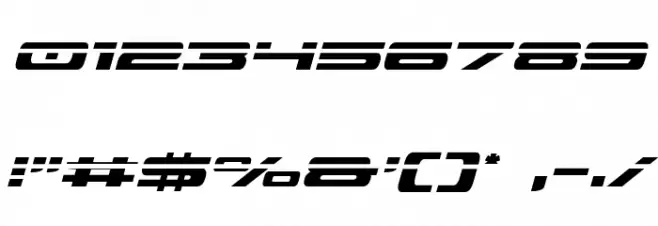 Classic Cobra Laser Italic Font OTHER CHARS