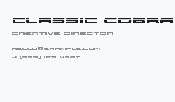 Classic Cobra Laser Business Card