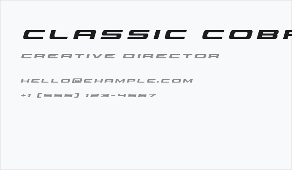 Classic Cobra Title Italic Business Card