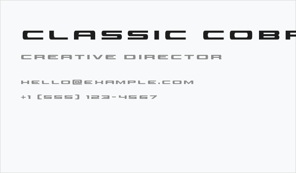 Classic Cobra Title Business Card