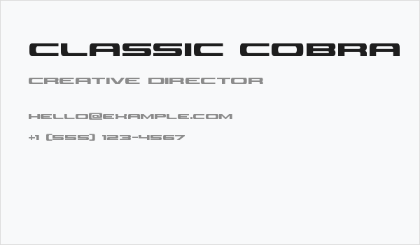 Classic Cobra Business Card