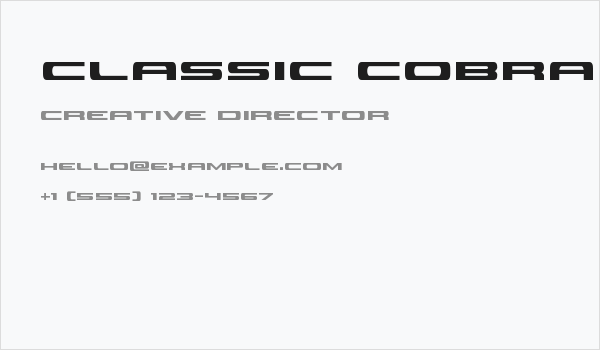 Classic Cobra Business Card