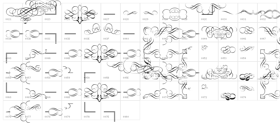 Classic Decor Character Map