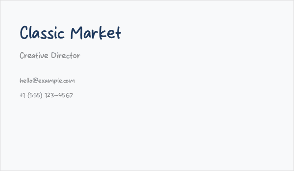 Classic Market Business Card