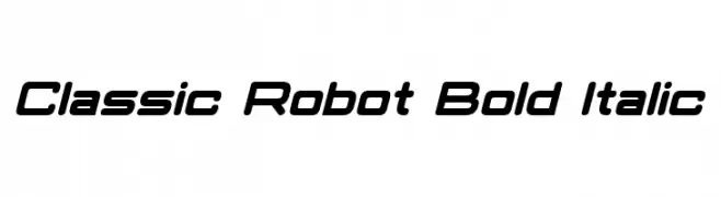 Classic Robot Bold Italic  Free Fonts Download