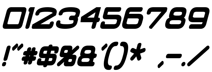 Classic Robot Condensed Bold Italic Font OTHER CHARS