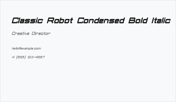 Classic Robot Condensed Bold Italic Business Card