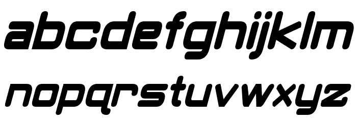 Classic Robot Condensed Bold Italic Font LOWERCASE